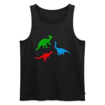 Dinosaur Silhouette Dinosaur Dino Silhouette - Männer Premium Bio Tank Top - Schwarz - Vorne - AI Model Male 178 light (178cm)