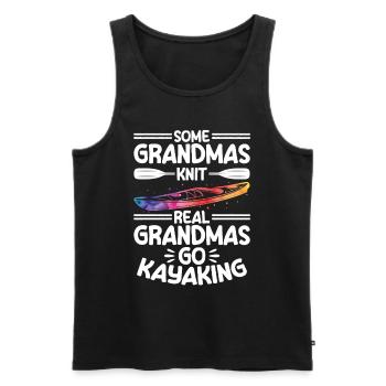Some grandmas knit real grandmas go kayaking - Männer Premium Bio Tank Top - Schwarz - Vorne - Michal (187cm)