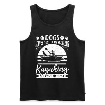 Dogs Solve Most Of My Problems Kayaking Solves The - Men's Premium Organic Tank Top - black - Front - AI Model Male 178 light (178cm)