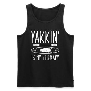 Yakkin is my therapy - Canoeing Kayaking Lover - Men's Premium Organic Tank Top - black - Front - AI Model Male 178 light (178cm)