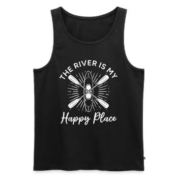 Canoeing Kayaking Lover - The river is my happy - Men's Premium Organic Tank Top - black - Front - AI Model Male 178 light (178cm)
