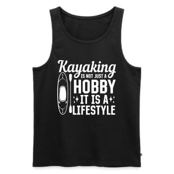 Le kayak n’est pas seulement un passe-temps, c’est un mode de vie - - Débardeur bio Premium Homme - noir - Devant - Michal (187cm)
