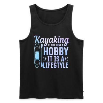Le kayak n’est pas seulement un passe-temps, c’est un mode de vie - - Débardeur bio Premium Homme - noir - Devant - Michal (187cm)