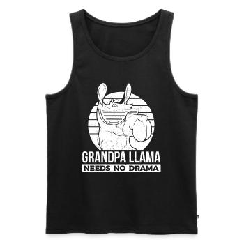 Grand-père lama n’a pas besoin de drame - Llama Grand-père - Débardeur bio Premium Homme - noir - Devant - Michal (187cm)