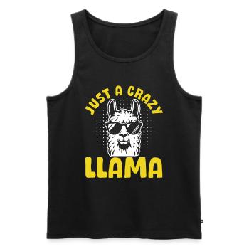 Funny Llama Lover Alpaca Farmer - Just a crazy - Männer Premium Bio Tank Top - Schwarz - Vorne - Michal (187cm)