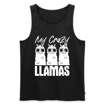 My crazy Llamas - Funny Llamas Funny Alpacas - Men's Premium Organic Tank Top - black - Front - AI Model Male 178 light (178cm)
