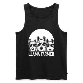 Llama Lover Funny Alpaca - Llama Farmer - Männer Premium Bio Tank Top - Schwarz - Vorne - Michal (187cm)