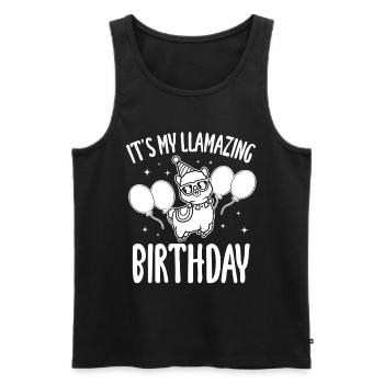 It's my LLamazing birthday - Funny Llama Birthday - Men's Premium Organic Tank Top - black - Front - Michal (187cm)