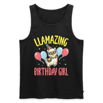 LLamazing birthday Girl - Funny Birthday Party - Men's Premium Organic Tank Top - black - Front - Michal (187cm)