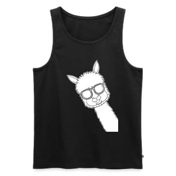 Funny Llama sunglasses Llama Lover Alpaca - Men's Premium Organic Tank Top - black - Front - AI Model Male 178 light (178cm)