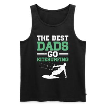 Kitesurfer - The best dads go Kitesurfing - Männer Premium Bio Tank Top - Schwarz - Vorne - Michal (187cm)