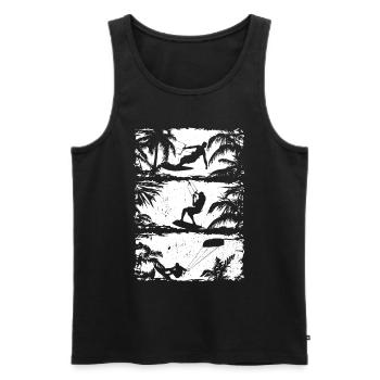 Kitesurfing Silhouette Kiteboarding Kitesurfer - Männer Premium Bio Tank Top - Schwarz - Vorne - Michal (187cm)