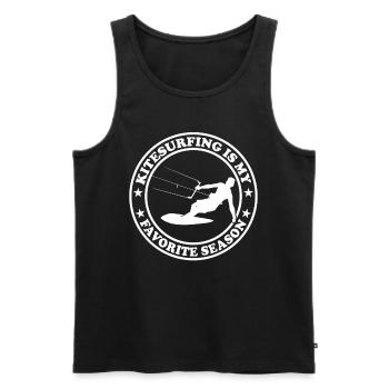 Le kitesurf est ma saison préférée - Kitesurfer - Débardeur bio Premium Homme - noir - Devant - Michal (187cm)