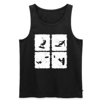 Kitesurfing Silhouette Kiteboarding Kitesurfer - Männer Premium Bio Tank Top - Schwarz - Vorne - Michal (187cm)