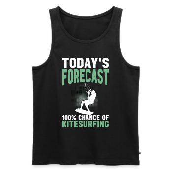 Kitesurfeur - Prévisions du jour 100 % de chances de - Débardeur bio Premium Homme - noir - Devant - Michal (187cm)