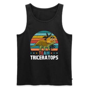 Dinosaur Funny Dino Lover - Team Triceratops - Men's Premium Organic Tank Top - black - Front - AI Model Male 178 light (178cm)