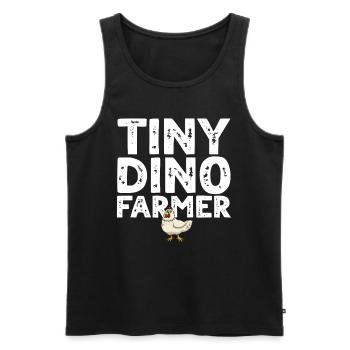 Petit dino fermier - Dinosaure Drôle Dino Farmer - Débardeur bio Premium Homme - noir - Devant - Michal (187cm)
