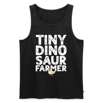 Tiny dino farmer - Dinosaur Funny Dinosaur Farmer - Männer Premium Bio Tank Top - Schwarz - Vorne - Michal (187cm)