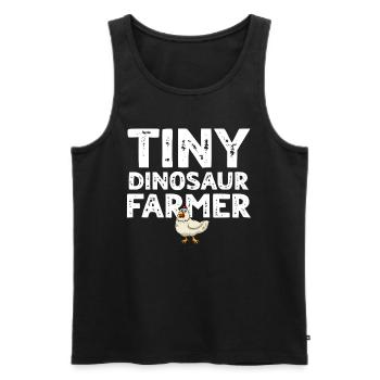 Tiny dino farmer - Dinosaur Funny Dinosaur Farmer - Männer Premium Bio Tank Top - Schwarz - Vorne - Michal (187cm)