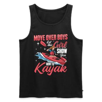 Déplacez-vous les garçons, laissez cette fille vous montrer comment faire du kayak - Débardeur bio Premium Homme - noir - Devant - Michal (187cm)