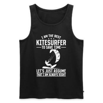 Watersports Kiteboarding - I am the best - Männer Premium Bio Tank Top - Schwarz - Vorne - AI Model Male 178 light (178cm)