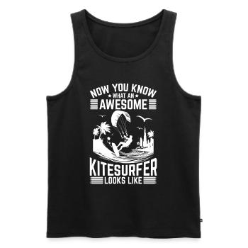Now You Know What An Awesome Kitesurfer Looks Like - Männer Premium Bio Tank Top - Schwarz - Vorne - Michal (187cm)