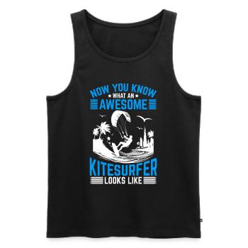Now You Know What An Awesome Kitesurfer Looks Like - Männer Premium Bio Tank Top - Schwarz - Vorne - Michal (187cm)