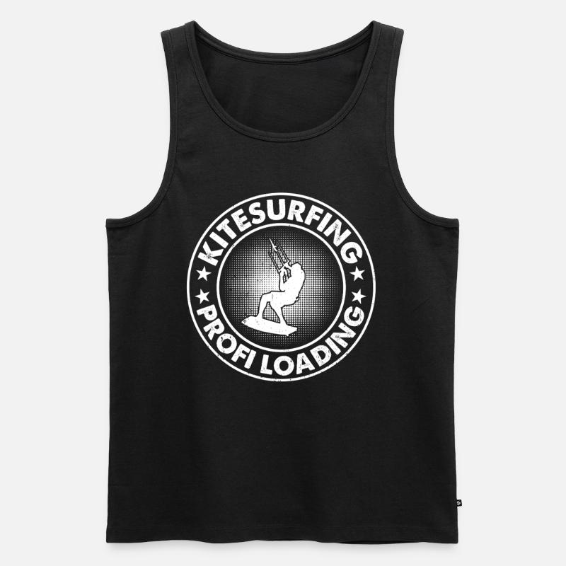 Kitesurfing profi loading - Kitesurfer - Men's Premium Organic Tank Top - black