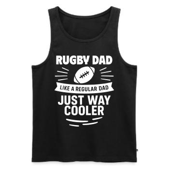 Rugby dad – cooler than average - Men's Premium Organic Tank Top - black - Front - AI Model Male 178 light (178cm)
