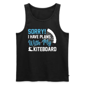 Watersports Kitesurfing - I have plans with my - Männer Premium Bio Tank Top - Schwarz - Vorne - AI Model Male 178 light (178cm)