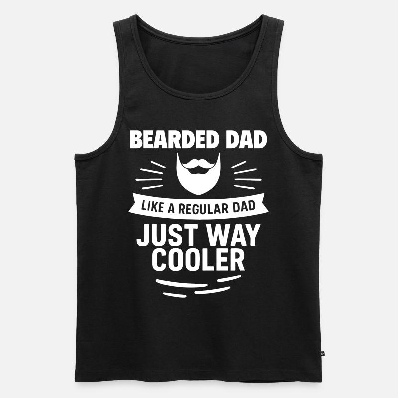 Bearded dad – cooler than average - Men's Premium Organic Tank Top - black