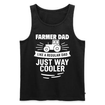 Bauern-Papa – cooler als der Durchschnitt - Männer Premium Bio Tank Top - Schwarz - Vorne - Michal (187cm)