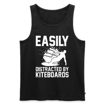 Kiteboarding - Easily distracted by Kiteboards - Men's Premium Organic Tank Top - black - Front - Michal (187cm)