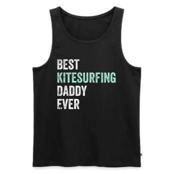Best Kitesurfing Daddy Ever - Kitesurfer Daddy - Männer Premium Bio Tank Top - Schwarz - Vorne - Michal (187cm)