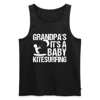 Kiteboarding Baby - Grandpa's Future Kitesurfing - Men's Premium Organic Tank Top - black - Front - Michal (187cm)
