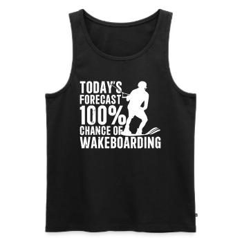 Les prévisions du jour 100 % de chance de Wakeboard Funny - Débardeur bio Premium Homme - noir - Devant - Michal (187cm)