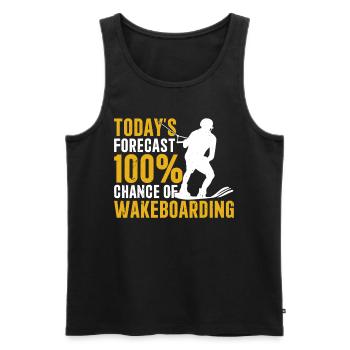 Prévisions du jour 100 % de chance de Wakeboard Lover - Débardeur bio Premium Homme - noir - Devant - Michal (187cm)