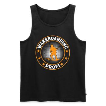 Wakeboarding profi - Wakesurfing Profi - Männer Premium Bio Tank Top - Schwarz - Vorne - AI Model Male 178 light (178cm)