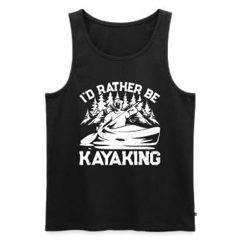 Canoeing Kayaker - I'd Rather be Kayaking - Men's Premium Organic Tank Top - black - Front - Michal (187cm)