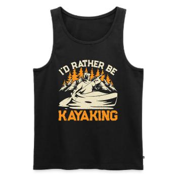 Canoeing Kayaking - I'd Rather be Kayaking - Men's Premium Organic Tank Top - black - Front - Michal (187cm)