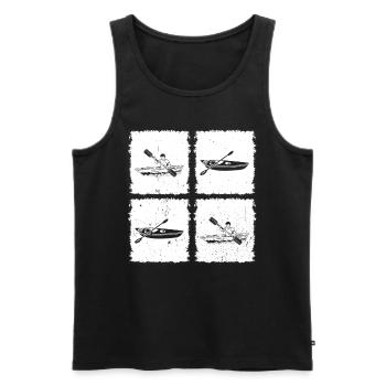 Watersports Kayaking Silhouette Canoeing Kayaker - Männer Premium Bio Tank Top - Schwarz - Vorne - AI Model Male 178 light (178cm)