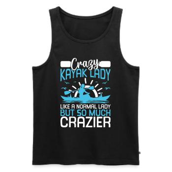 Crazy Kayak lady comme une dame normale mais tellement - Débardeur bio Premium Homme - noir - Devant - Michal (187cm)