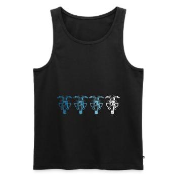 Biker Motorcycle Chopper Bobber Motorcyclist Retro - Men's Premium Organic Tank Top - black - Front - AI Model Male 178 light (178cm)