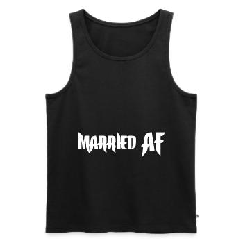 Married AF - Men's Premium Organic Tank Top - black - Front - AI Model Male 178 light (178cm)