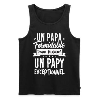 T-shirt Fête des Pères - Un Papy Exceptionnel - Débardeur bio Premium Homme - noir - Devant - AI Model Male 178 light (178cm)