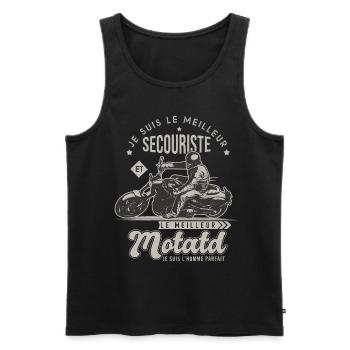 Motard le meilleur secouriste cadeau cool - Débardeur bio Premium Homme - noir - Devant - Michal (187cm)
