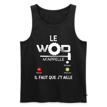 Le WOD M'appelle Coaching Musculation Fitness - Débardeur bio Premium Homme - noir - Devant - Michal (187cm)