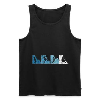 Bouldern Montagne Escalade cadeau alpinisme rétro - Débardeur bio Premium Homme - noir - Devant - Michal (187cm)