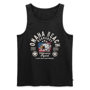 Omaha beach D DAY veterans squad - Men's Premium Organic Tank Top - black - Front - AI Model Male 178 light (178cm)