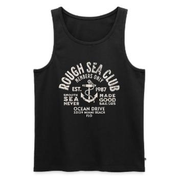 Rough sea club Miami Beach - Men's Premium Organic Tank Top - black - Front - Michal (187cm)